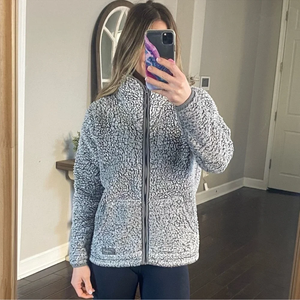Eddie Bauer Sherpa full zip sweater jacket